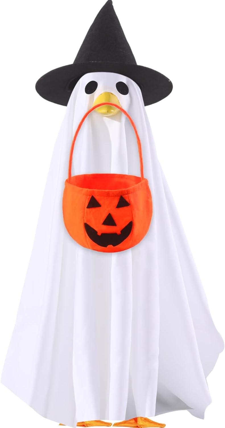 Halloween Goose Outfit Witch Cape Hat Decor