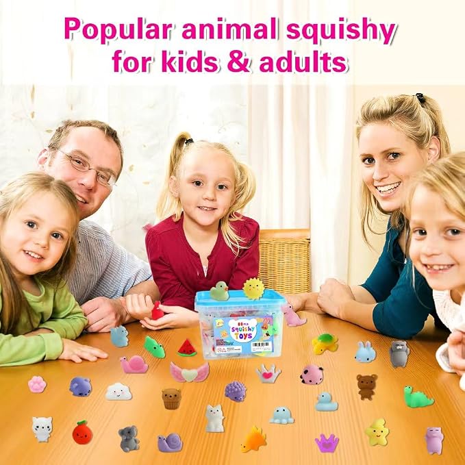 Massive 80-Piece Mochi Squishy Toys Bulk Set