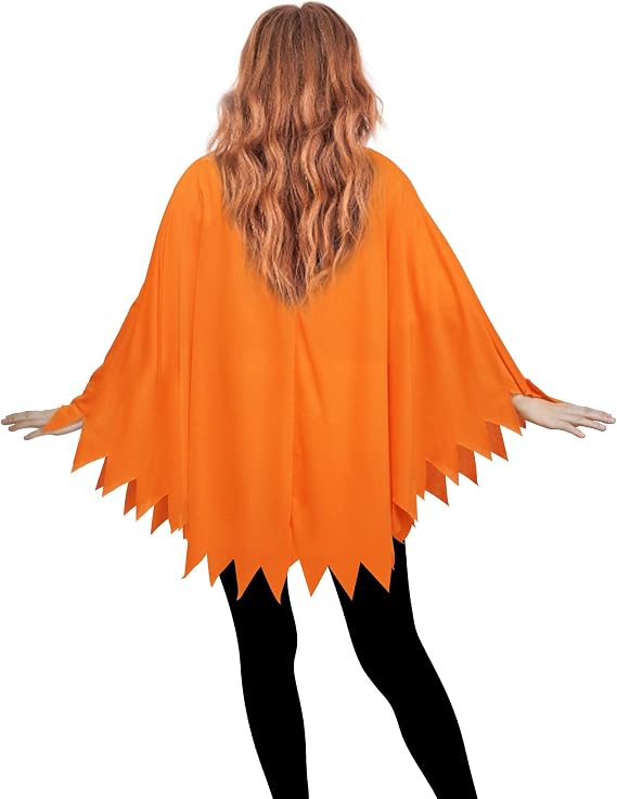 Pumpkin Costume for Women Halloween Poncho