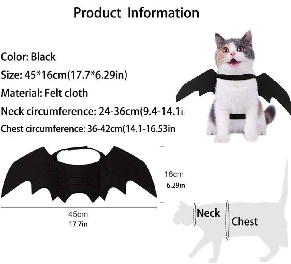 Cat Bat Wings Halloween Costume Pet Outfit