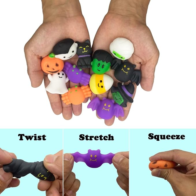 Spooky 100-Pack Halloween Squishy Toys Bulk Favors