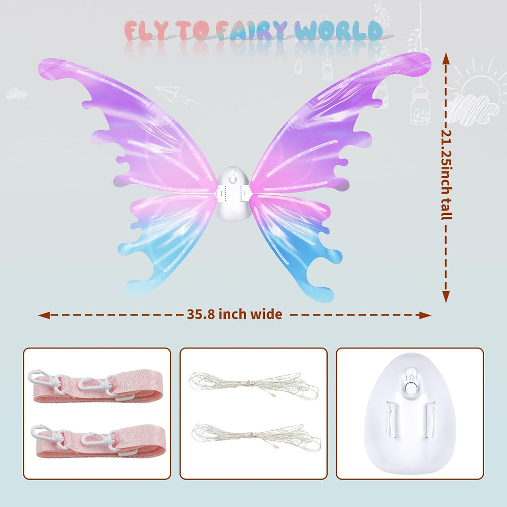 Enchanting Princess Dress Up Set Girls Light-Up Wings