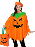 Pumpkin Costume for Women Halloween Poncho