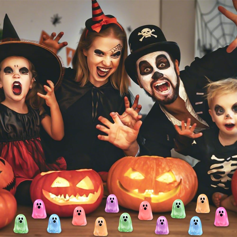 Glowing 100-Piece Halloween Mini Ghost Figurines