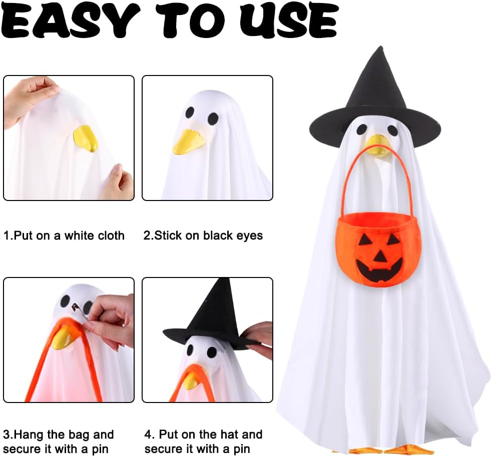 Halloween Goose Outfit Witch Cape Hat Decor