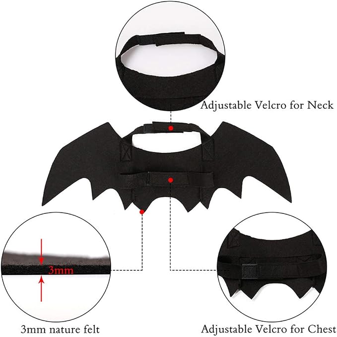 Cat Bat Wings Halloween Costume Pet Outfit
