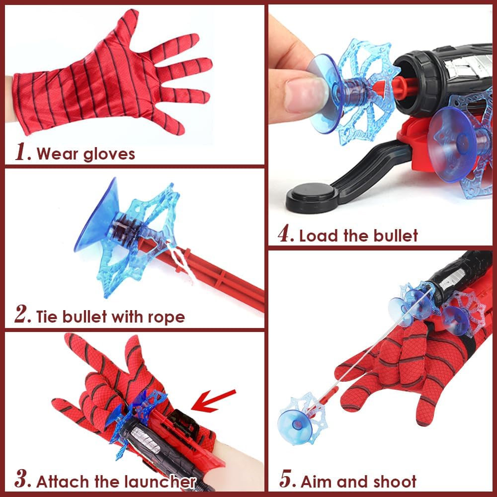 Interactive Spider Web Shooter Toy Kids Role Play