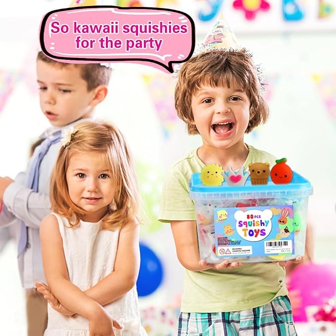 Massive 80-Piece Mochi Squishy Toys Bulk Set