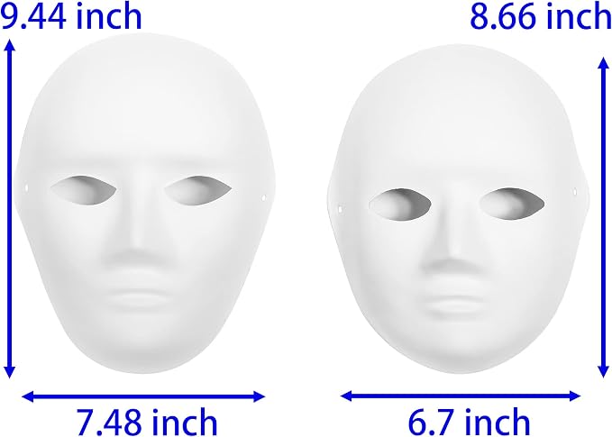 Creative Paper Mache Masks 14-Pack DIY Craft Art