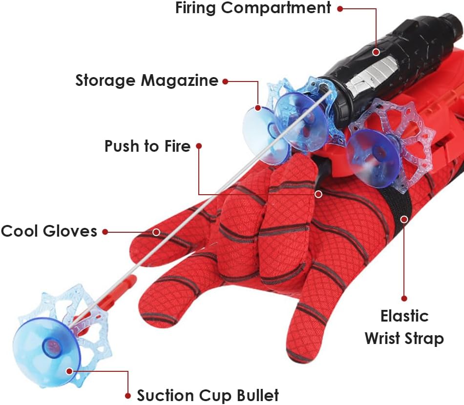 Interactive Spider Web Shooter Toy Kids Role Play