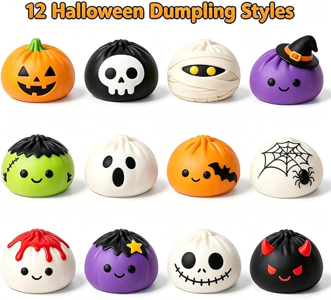 Festive Halloween Squishy Toys Goodie Bags Bulk Set