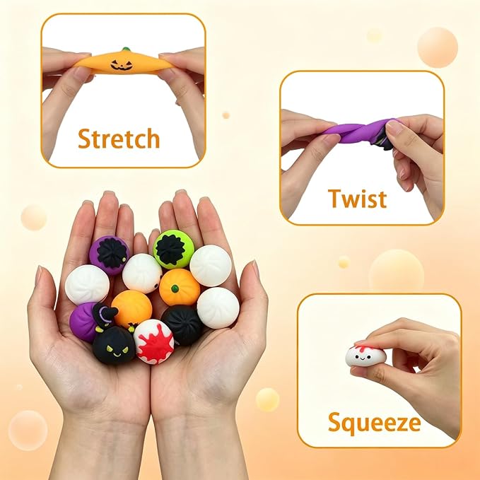 Festive Halloween Squishy Toys Goodie Bags Bulk Set