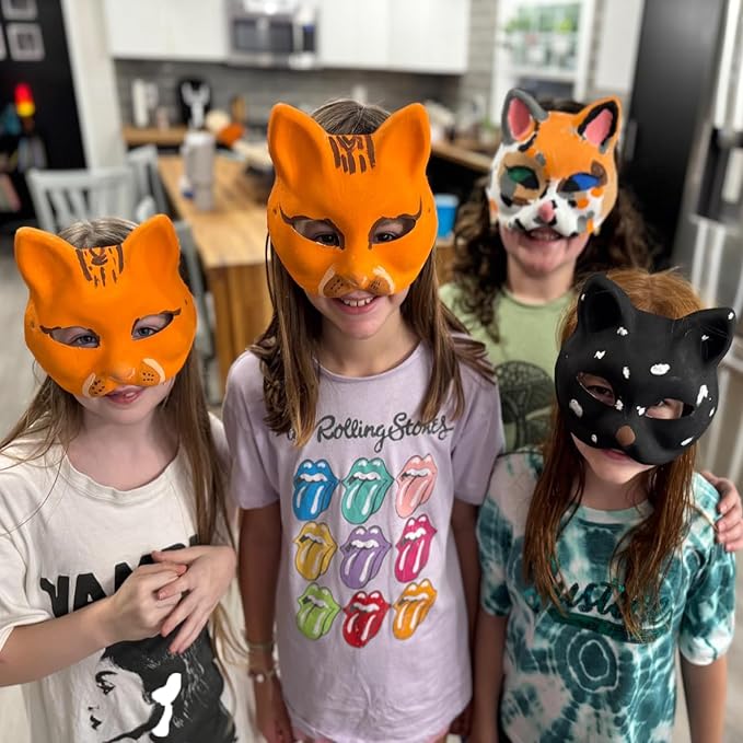 Adorable Cat Masks 10-Pack White DIY Cosplay