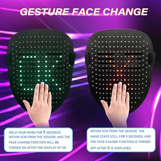 LED Light Up Mask Gesture Control 50