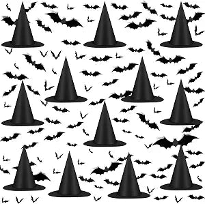 Spooky 12-Piece Halloween Witch Hat Decorations