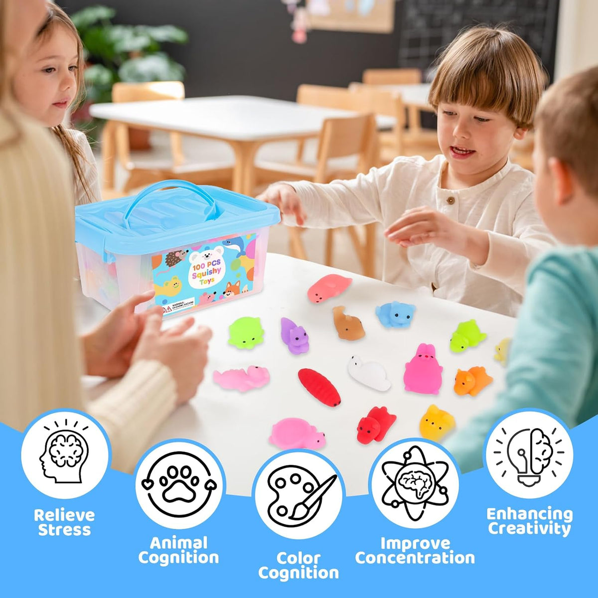 Satisfying 100-Piece Squishy Fidget Toys Mini Sensory