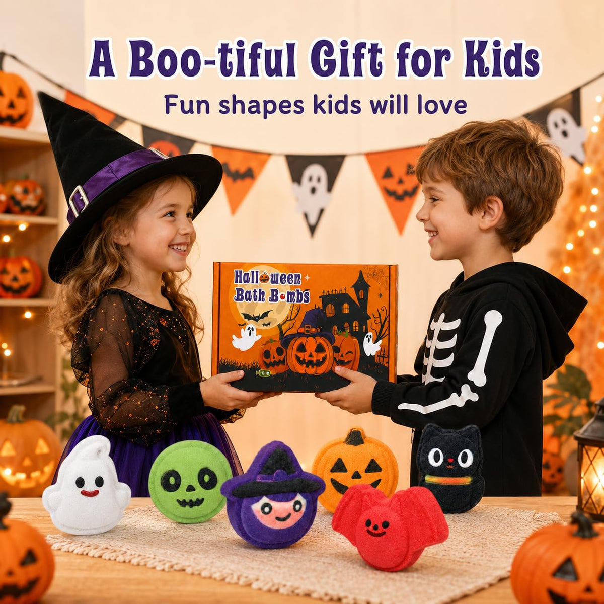 Halloween Bath Bombs for Kids 6-Piece Set