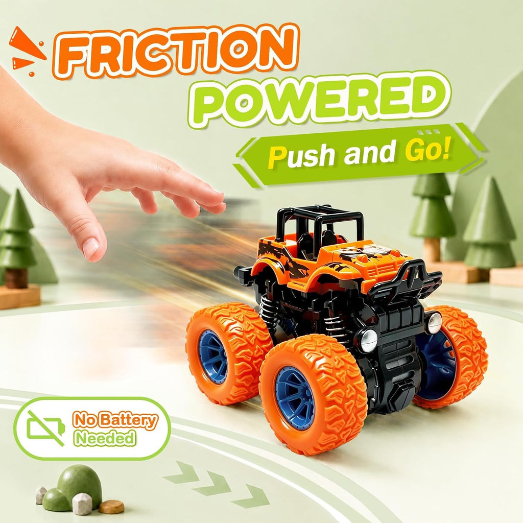 Exciting 4-Pack Monster Truck Toys Toddlers Push