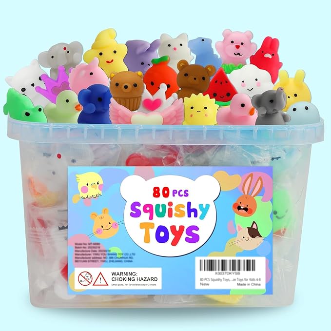 Massive 80-Piece Mochi Squishy Toys Bulk Set