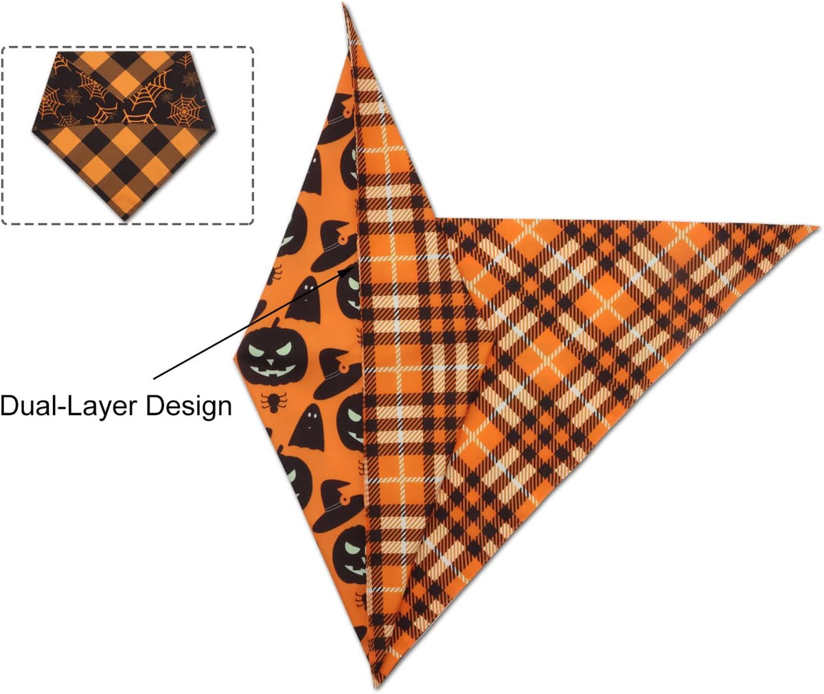 Halloween Dog Bandanas 2-Pack Reversible