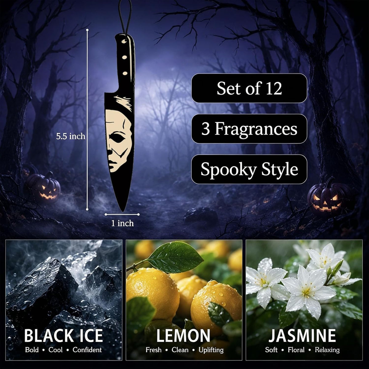 Spooky Horror Car Air Fresheners 12-Pack Auto