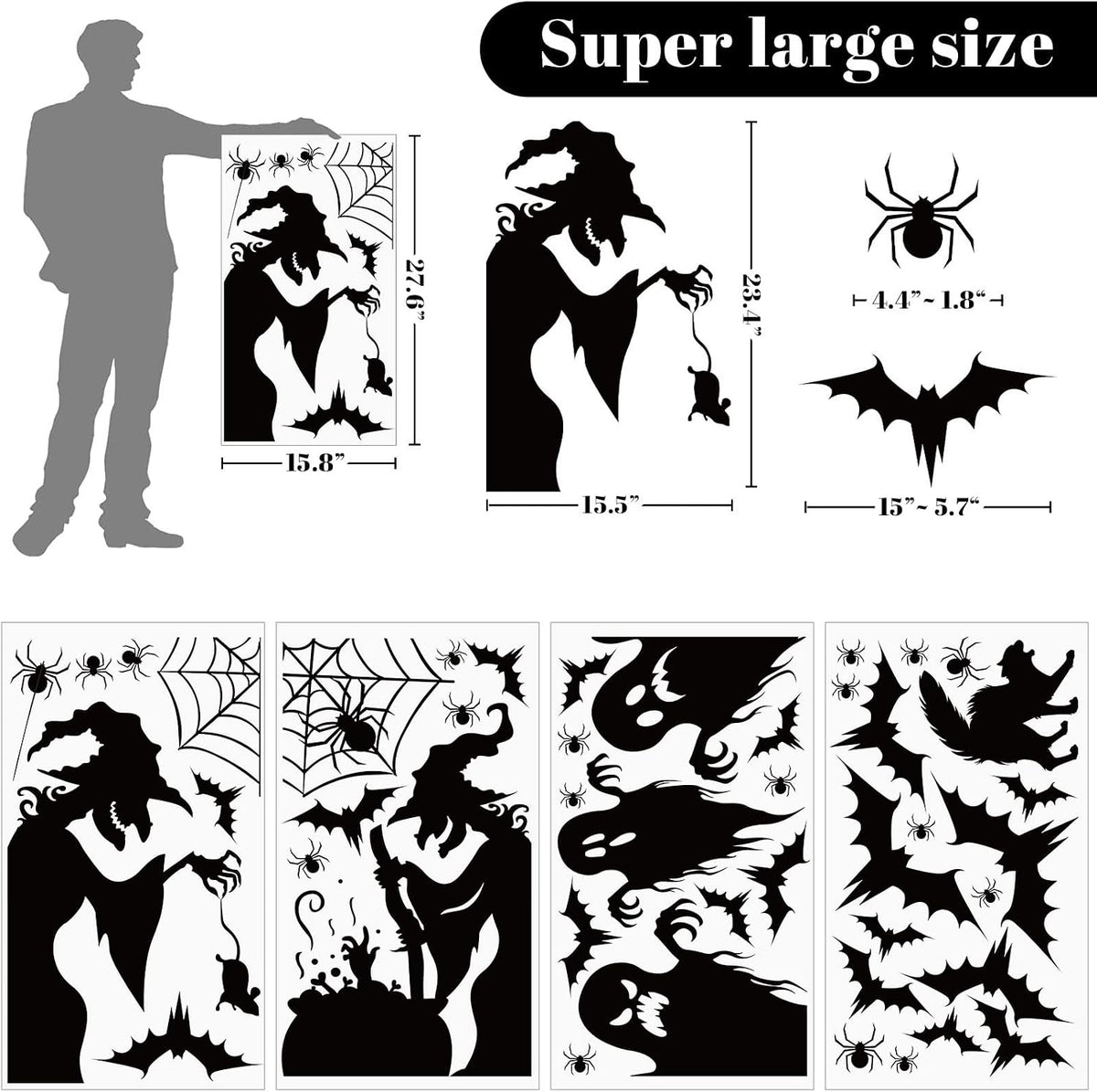 Spooky 44-Piece Halloween Window Clings Decals
