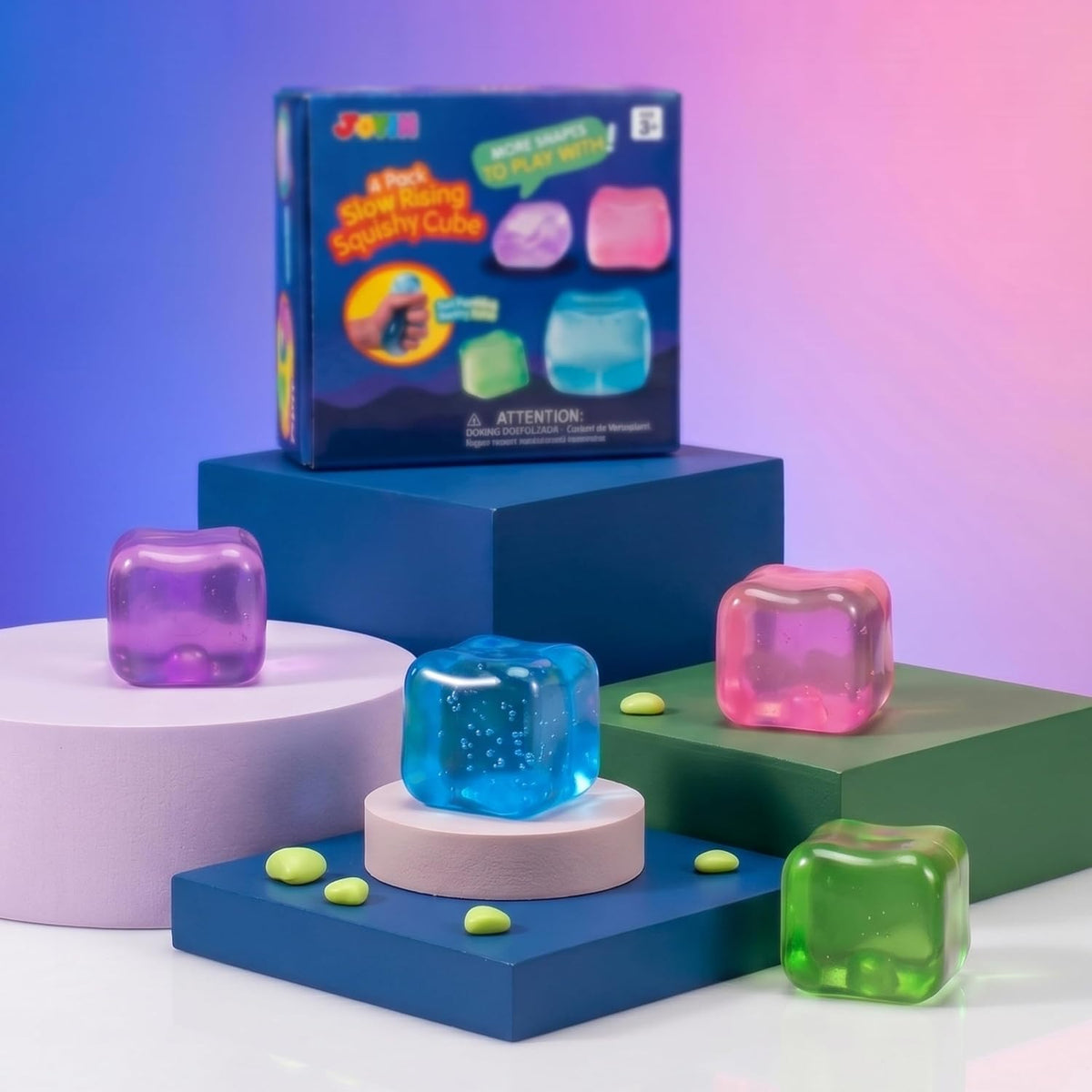Premium Stress Cube 4-Pack Squishy Fidget Toys