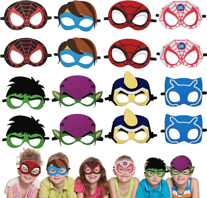 Kids 16-Pack Costume Masks Pretend Play Party