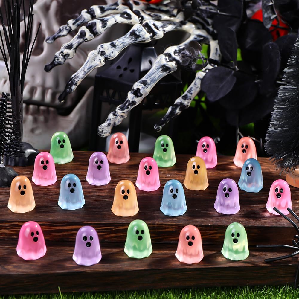 Glowing 100-Piece Halloween Mini Ghost Figurines