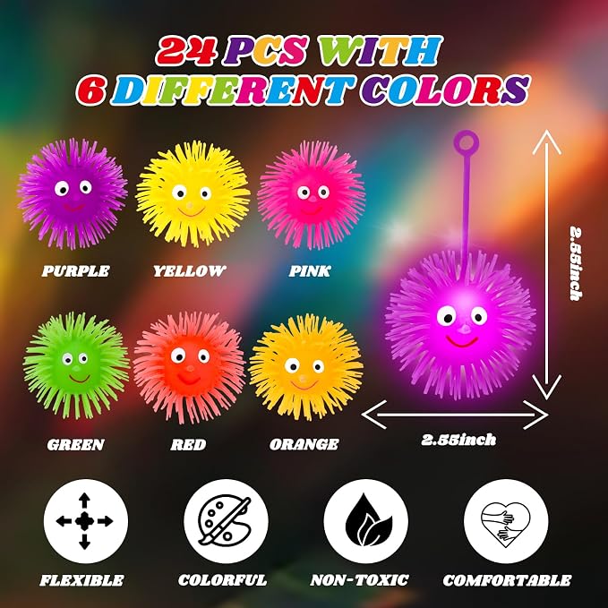 24-Piece Light Up Puffer Balls LED Party