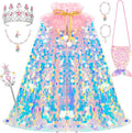 Enchanting Mermaid Dress Up Set for Girls Sequin Cape