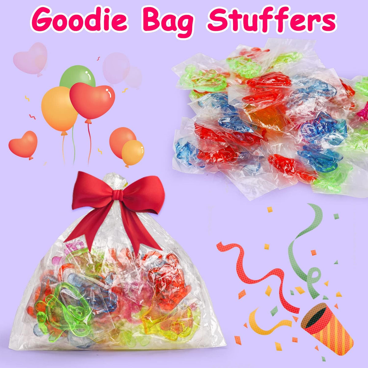 Bulk 100-Pack Sticky Hands Party Favors Set