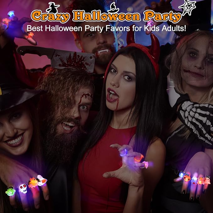 Halloween Light Up Rings 50PCS LED Party
