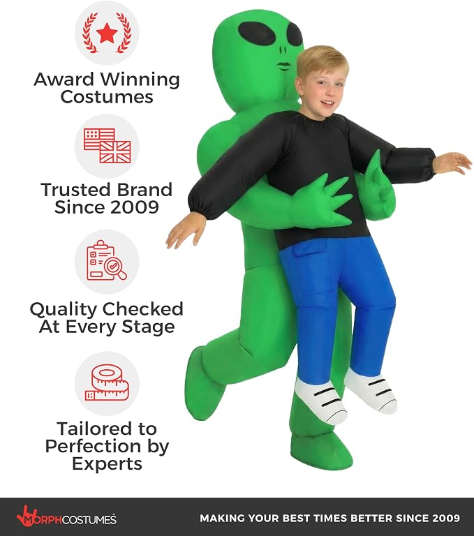 Alien Costume for Kids Inflatable Green