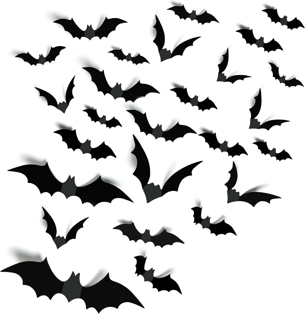 Massive 140-Piece 3D Halloween Bat Decorations