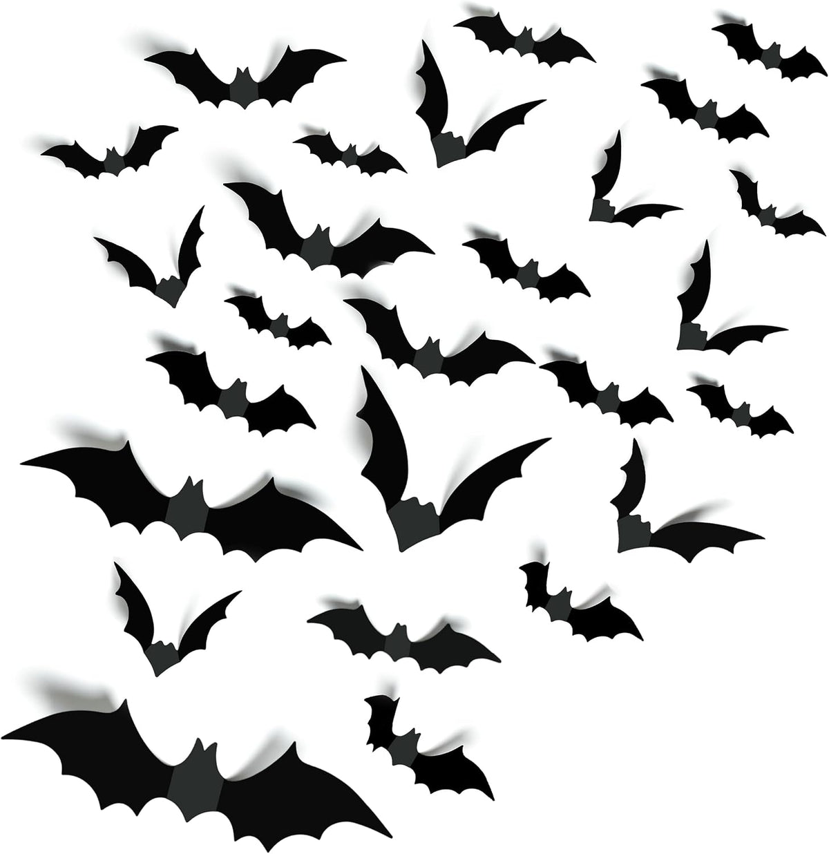 Massive 140-Piece 3D Halloween Bat Decorations