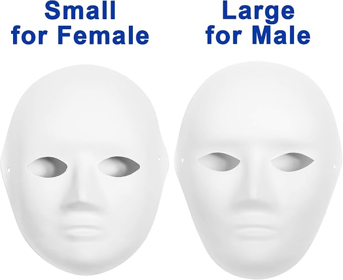 Creative Paper Mache Masks 14-Pack DIY Craft Art