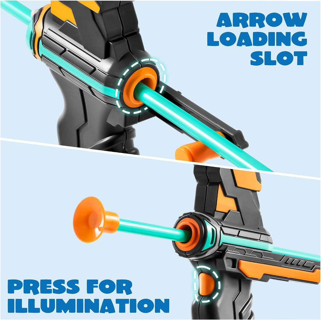 Action Kids Bow and Arrow Set LED Suction Arrows