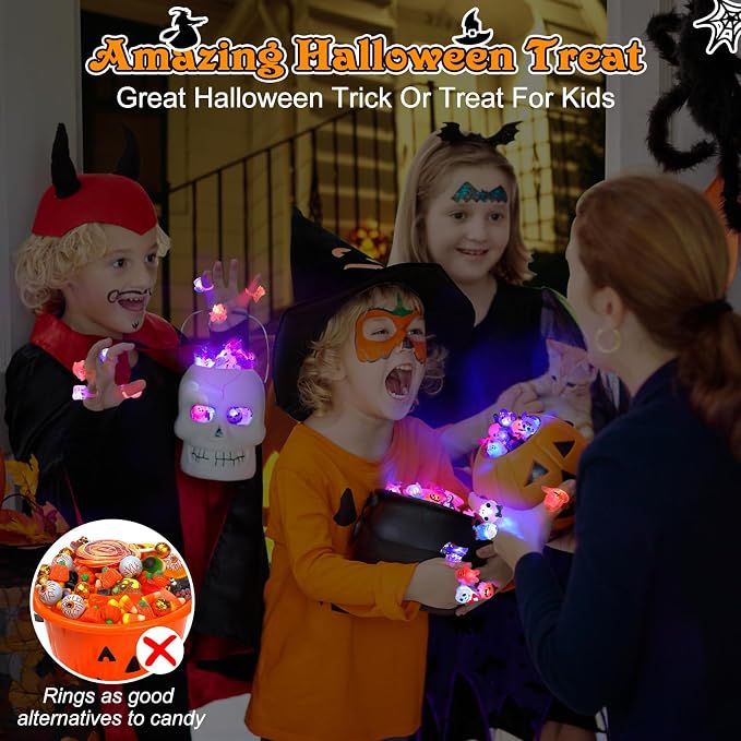 Halloween Light Up Rings 50PCS LED Party