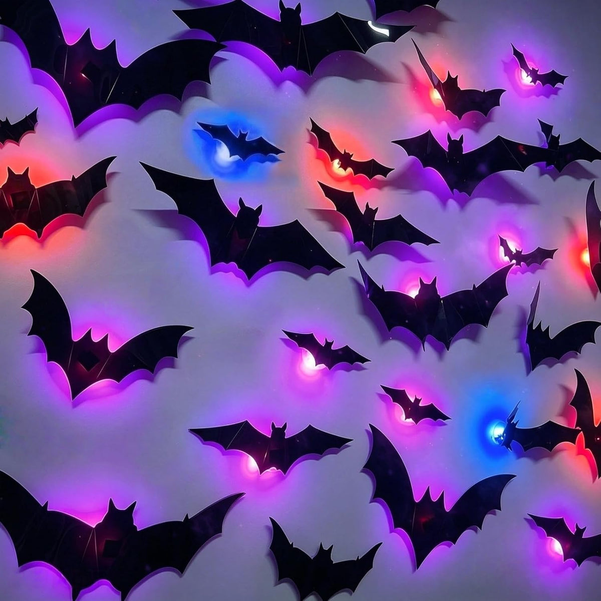 Luminous 3D Halloween Bat Decorations LED Light Up