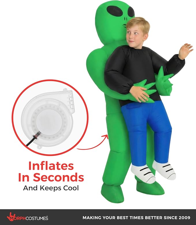 Alien Costume for Kids Inflatable Green