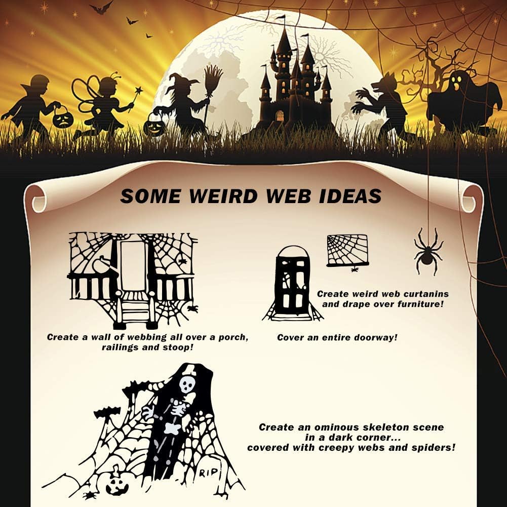 Massive 800 Sq Ft Halloween Spider Web Decoration
