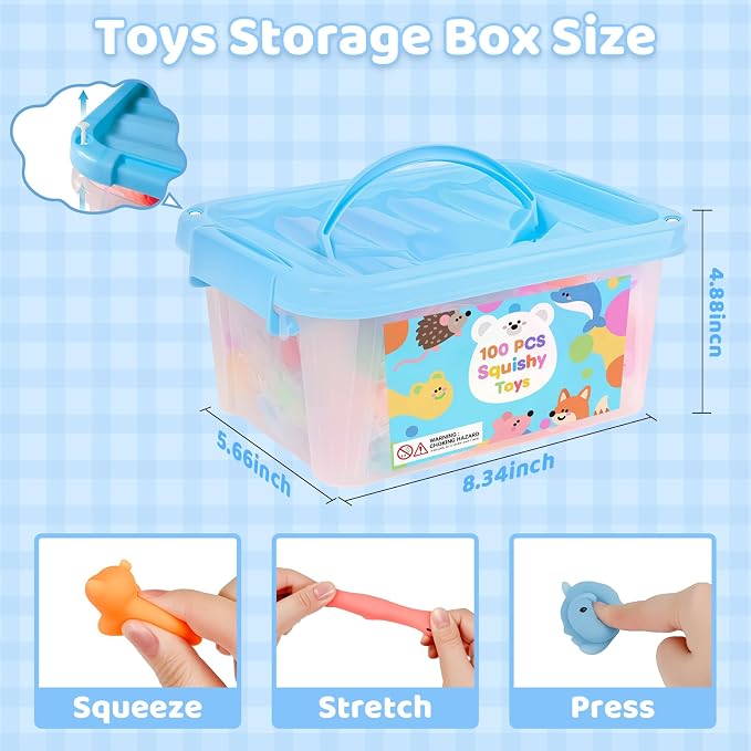 Satisfying 100-Piece Squishy Fidget Toys Mini Sensory