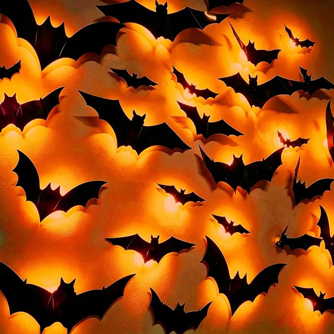 Luminous 3D Halloween Bat Decorations LED Light Up