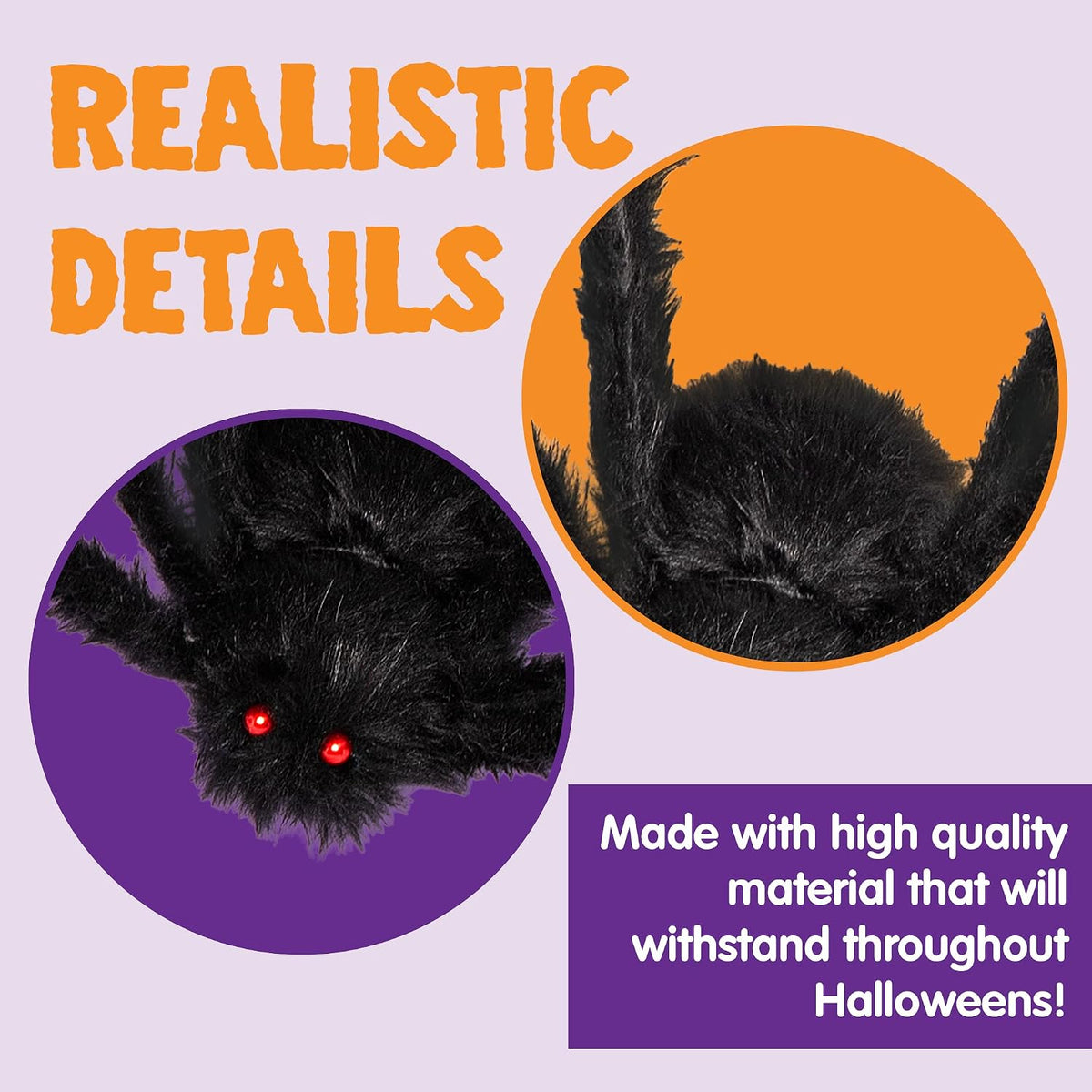 2-Pack Giant Halloween Spider Decorations Setup