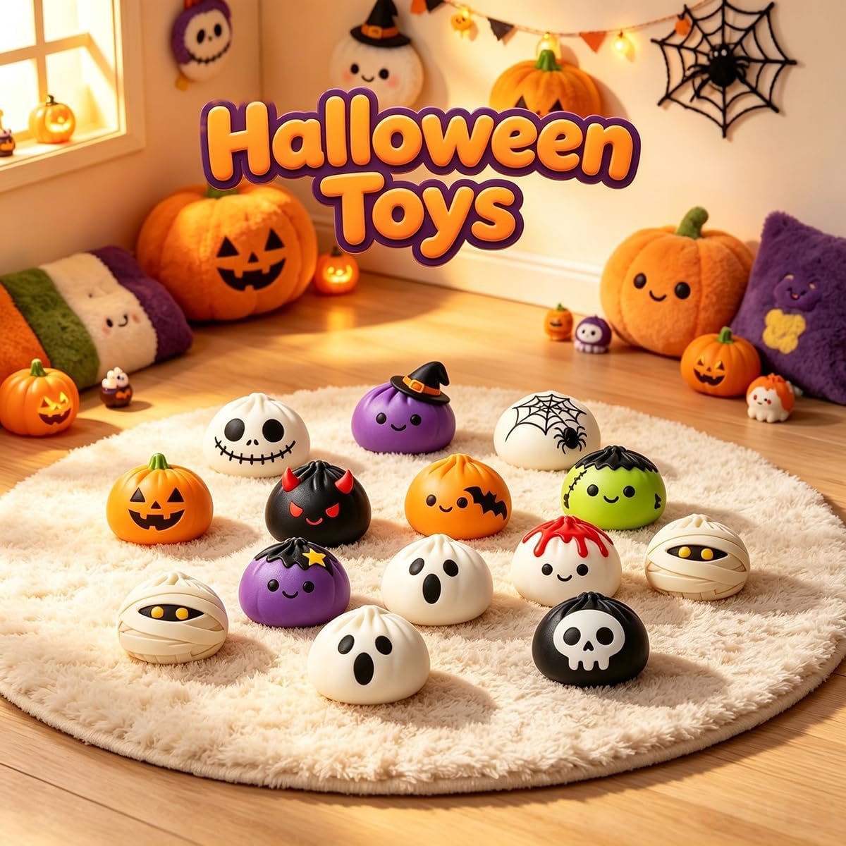 Festive Halloween Squishy Toys Goodie Bags Bulk Set