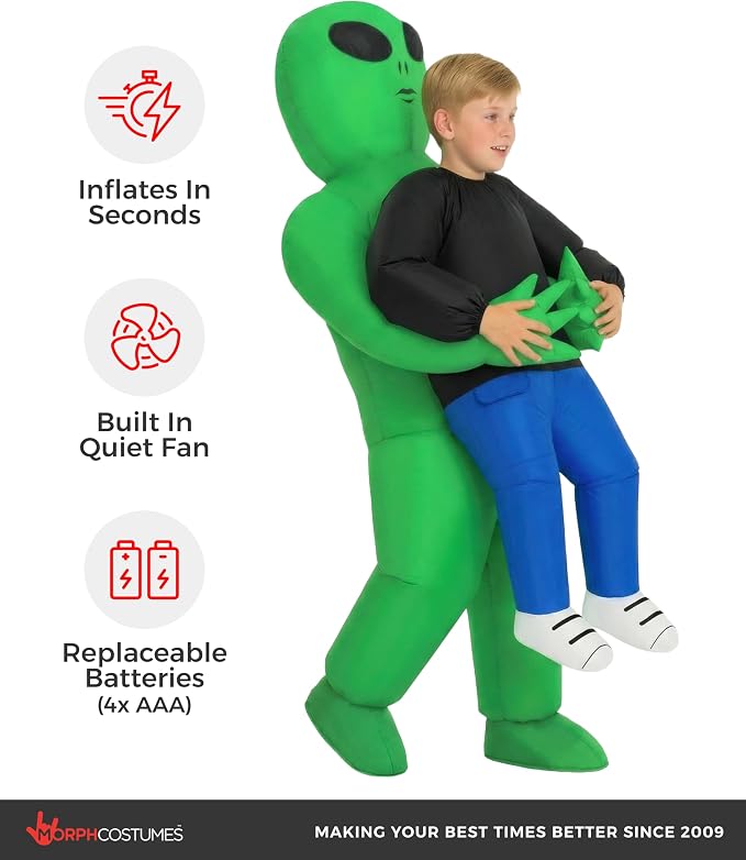 Alien Costume for Kids Inflatable Green