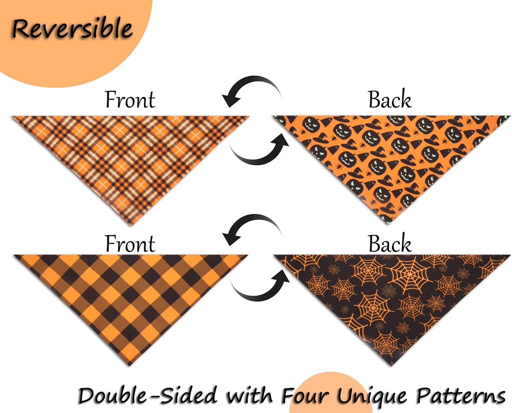 Halloween Dog Bandanas 2-Pack Reversible