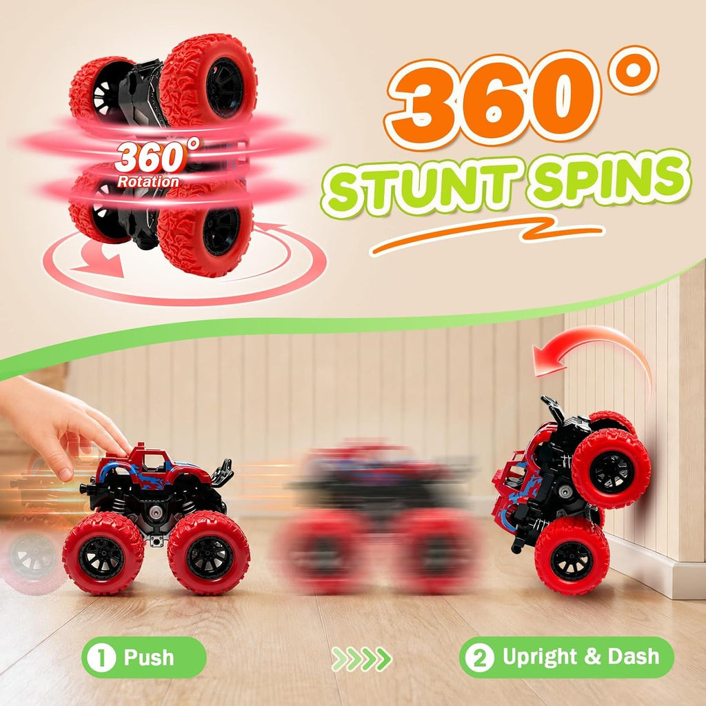 Exciting 4-Pack Monster Truck Toys Toddlers Push
