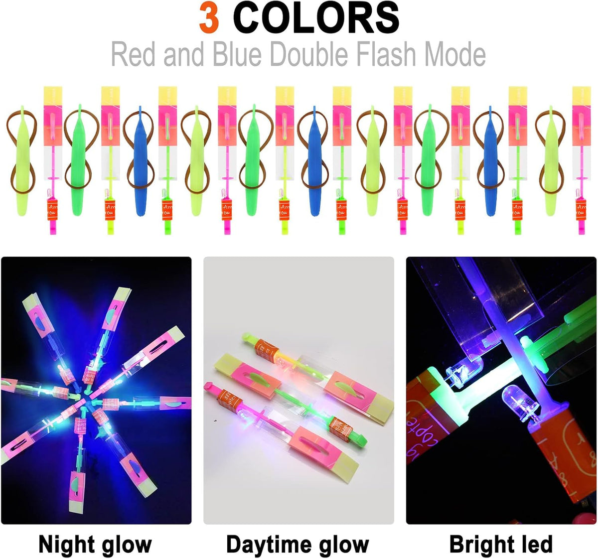 Flying 50-Pack LED Glow Helicopter Drones Toys